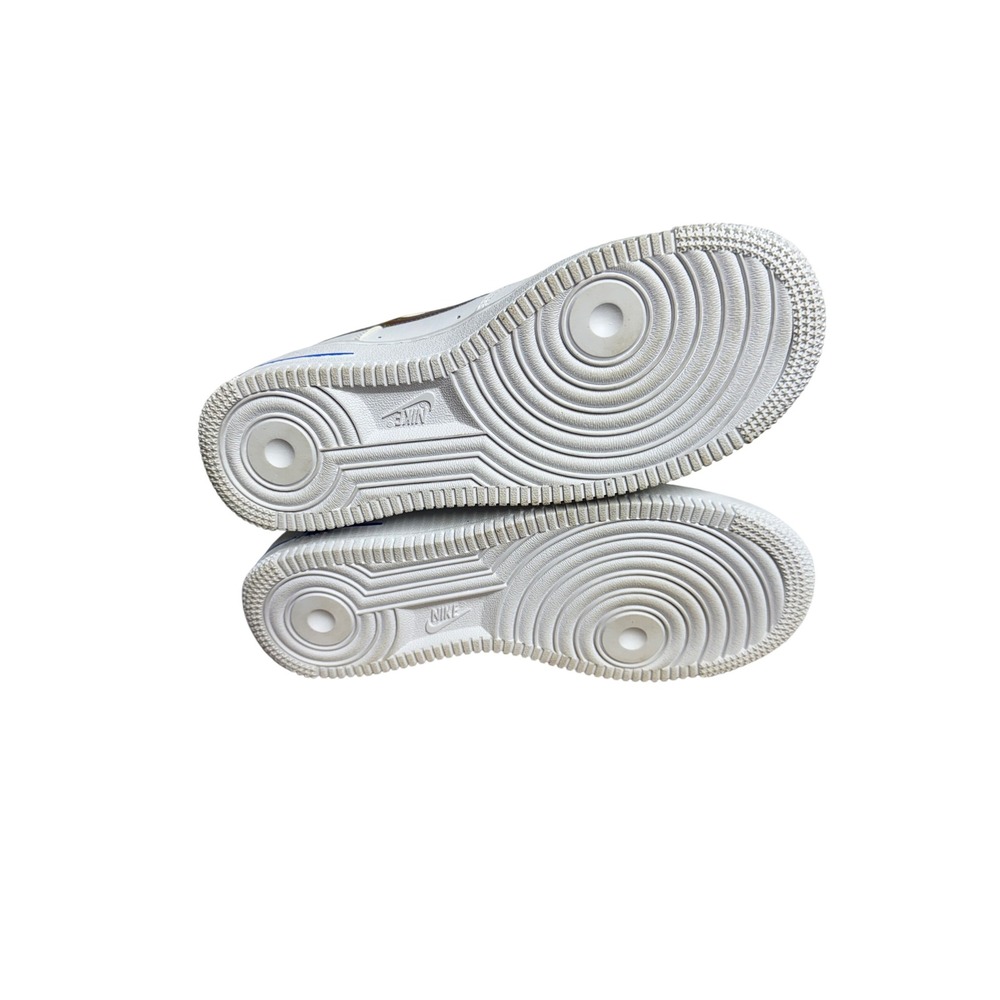 Nike Air Force 1 Low Kids White Lime Green Blue Iridescent DJ1767-100 Size 5Y - Picture 7 of 9